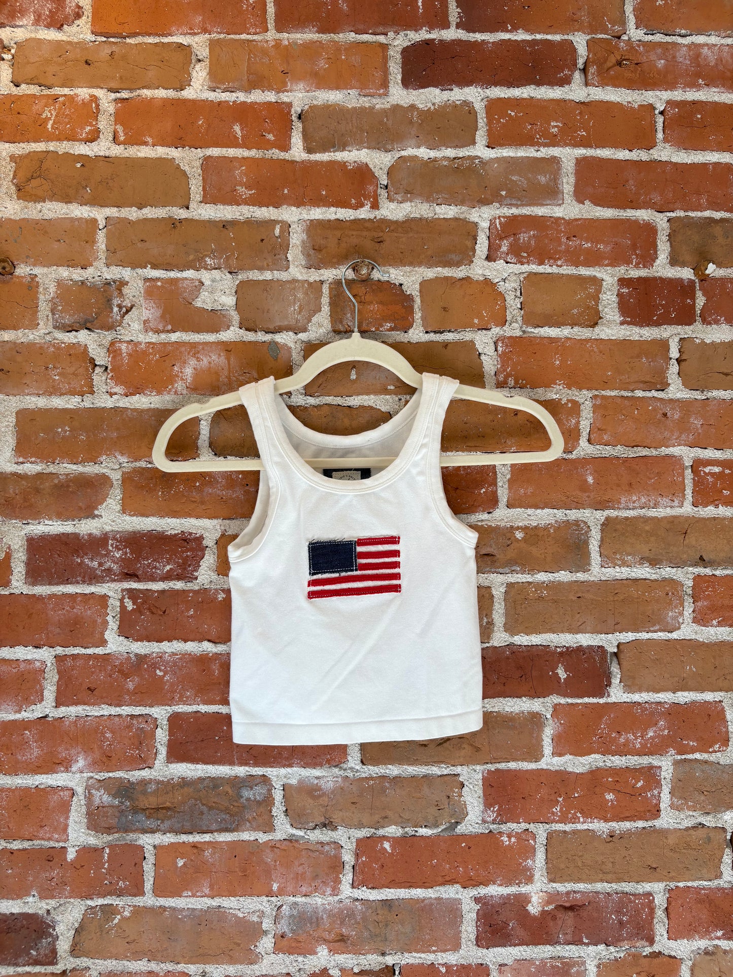 Flag Cropped Tank White (XS)