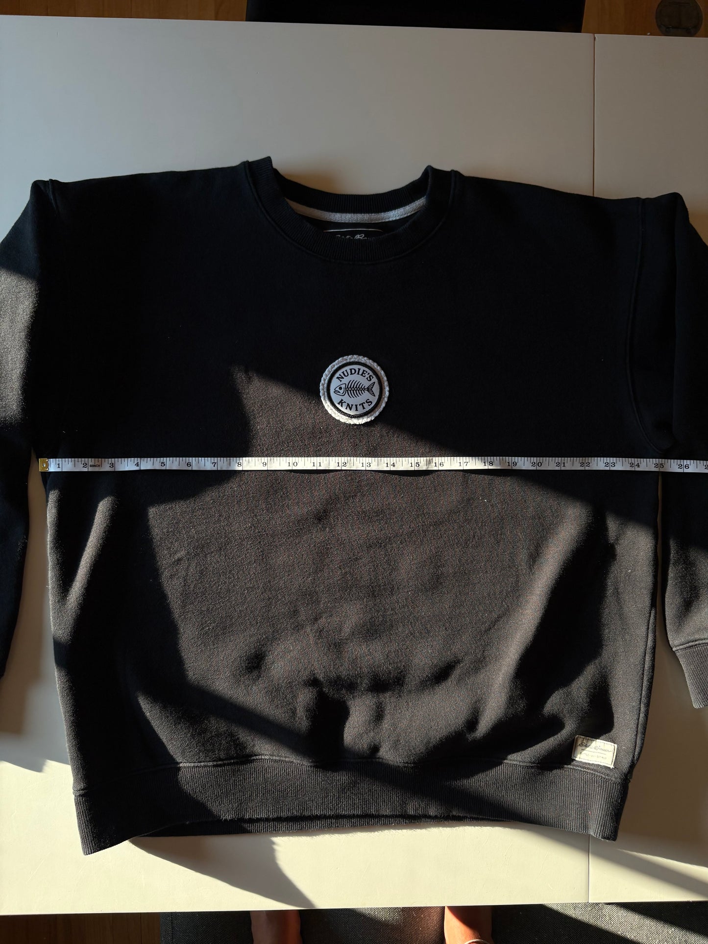 Black Fish Hook Crew Neck (L)