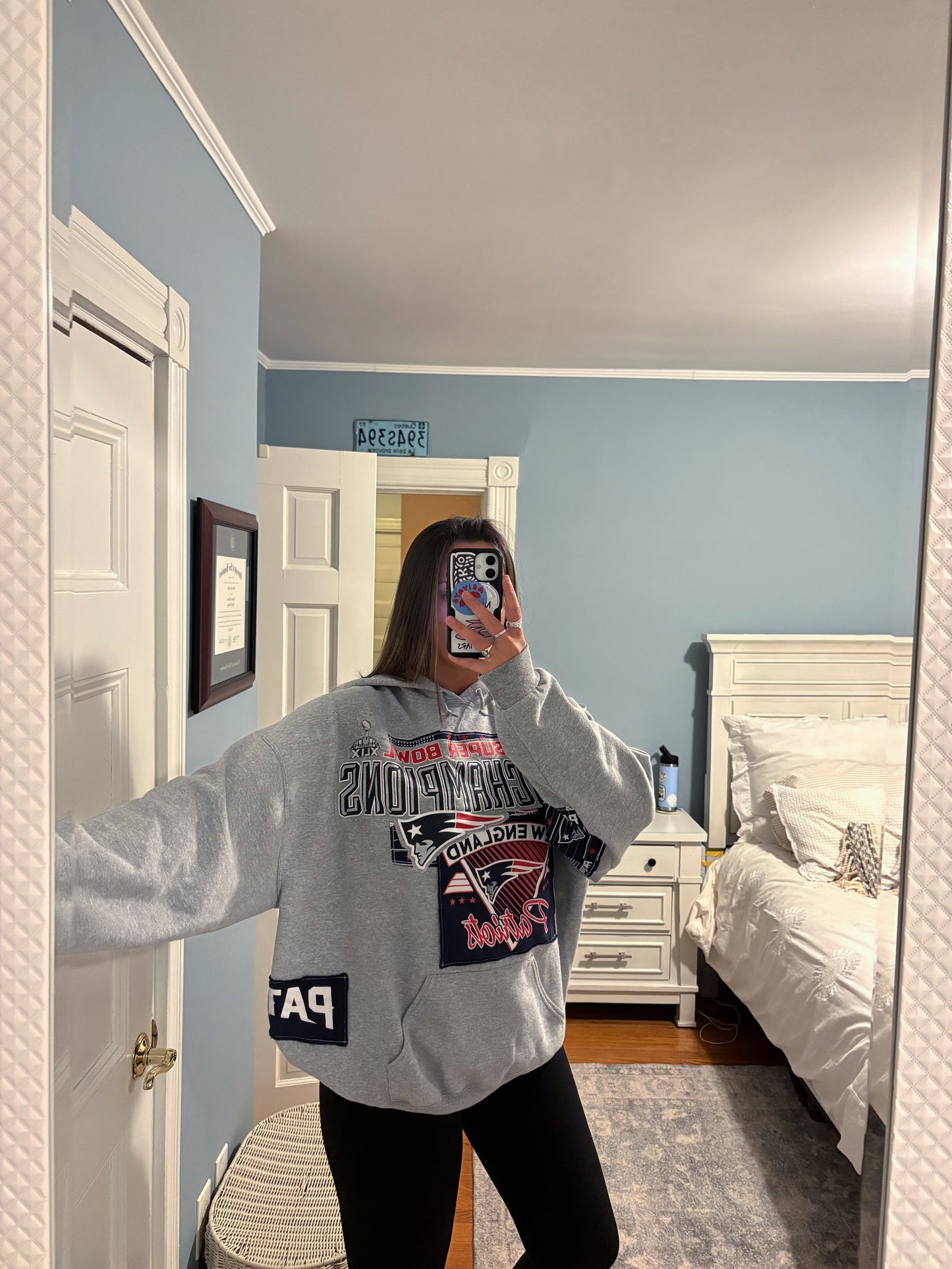 Patriots Oversized Quilted Patchwork Hoodie