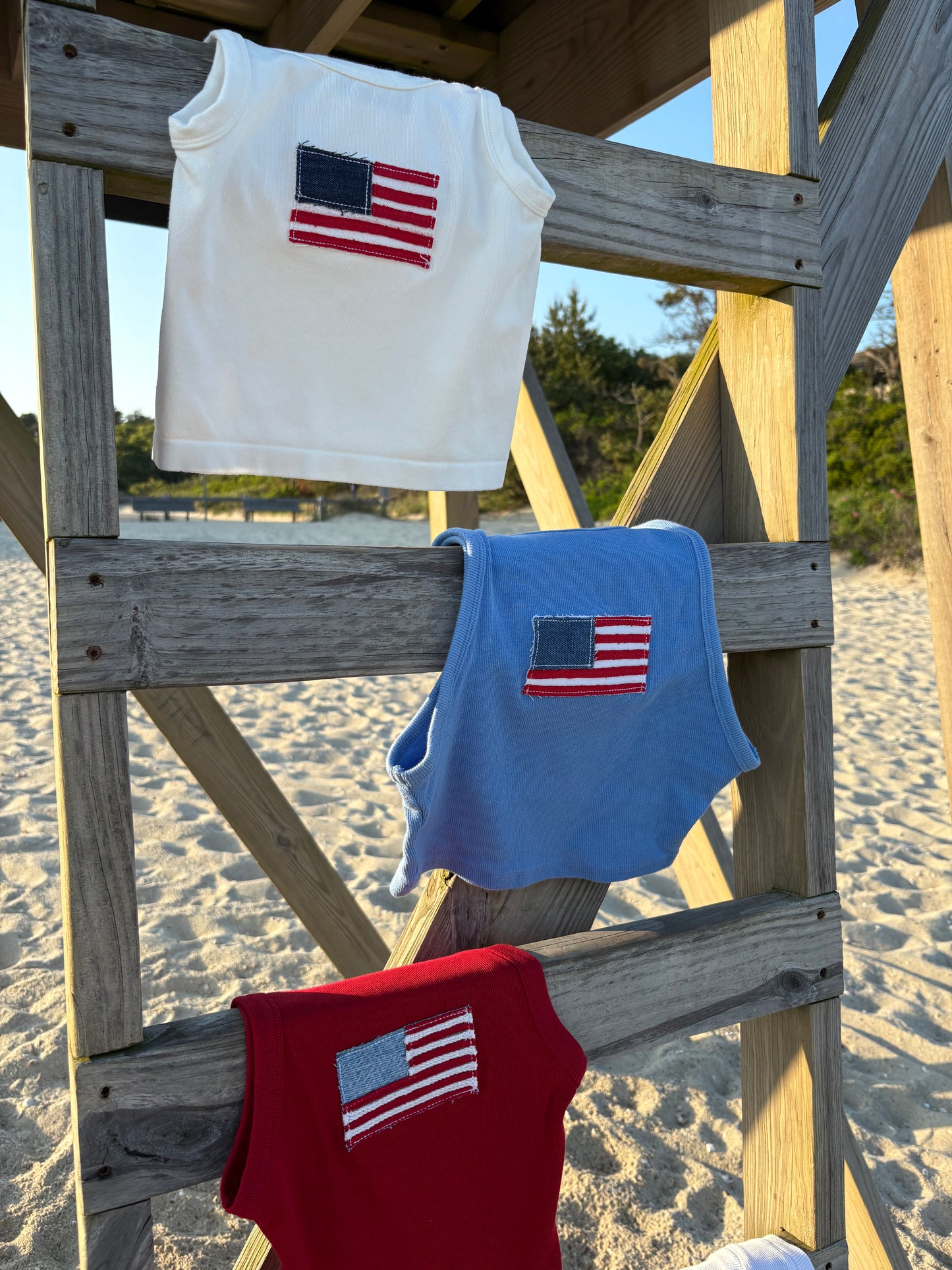 Flag Cropped Tank White (XS)