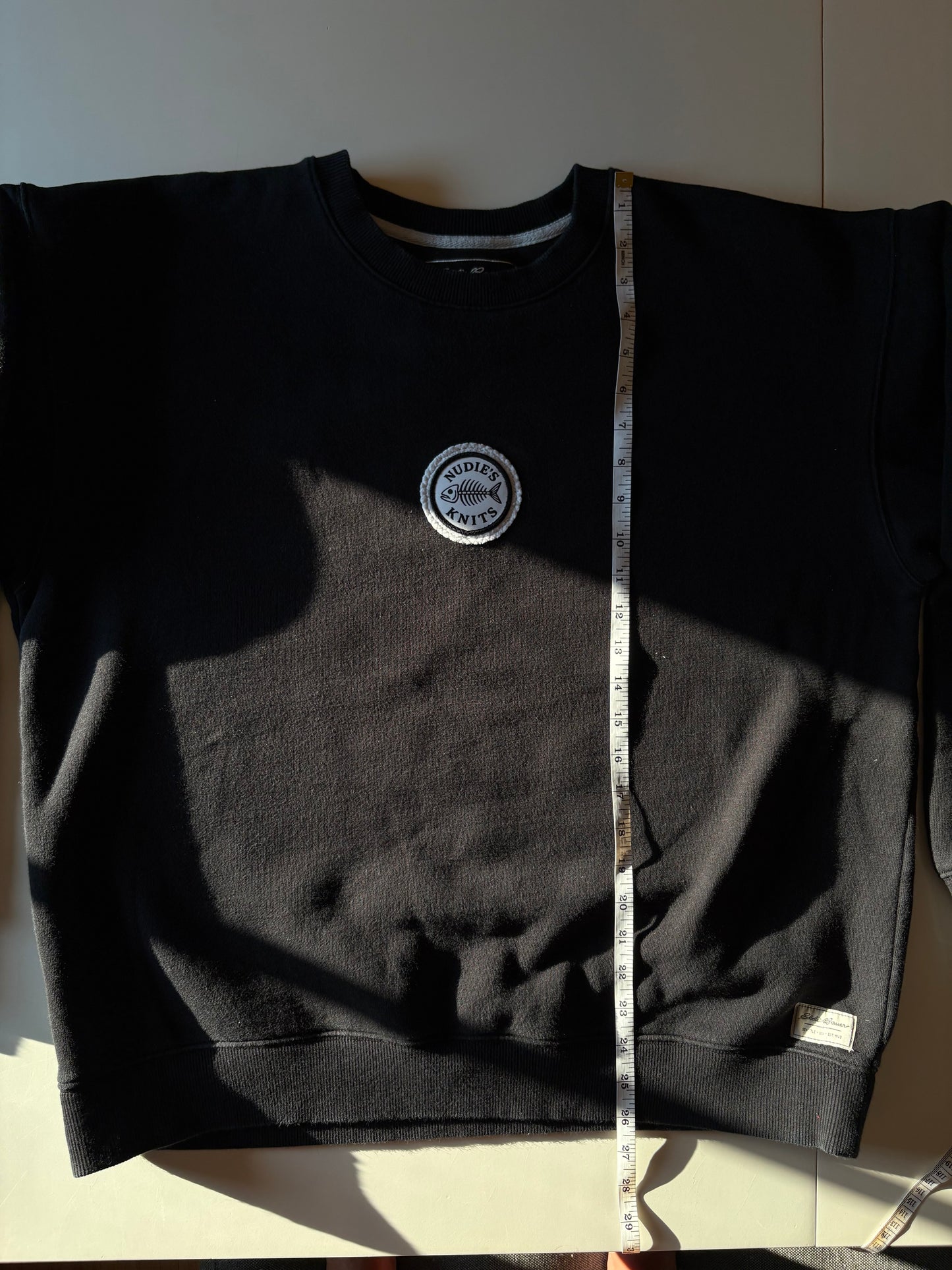 Black Fish Hook Crew Neck (L)