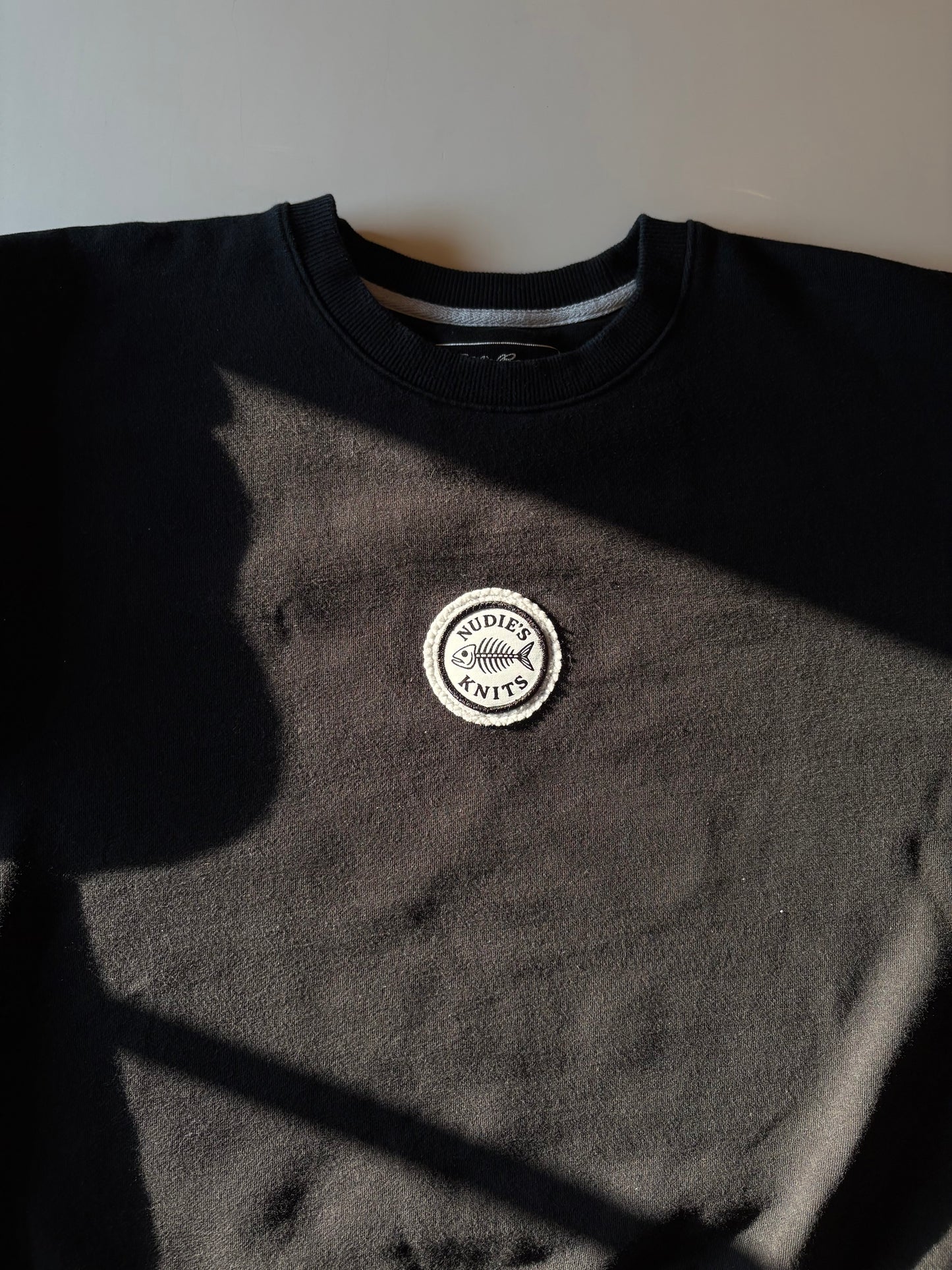 Black Fish Hook Crew Neck (L)