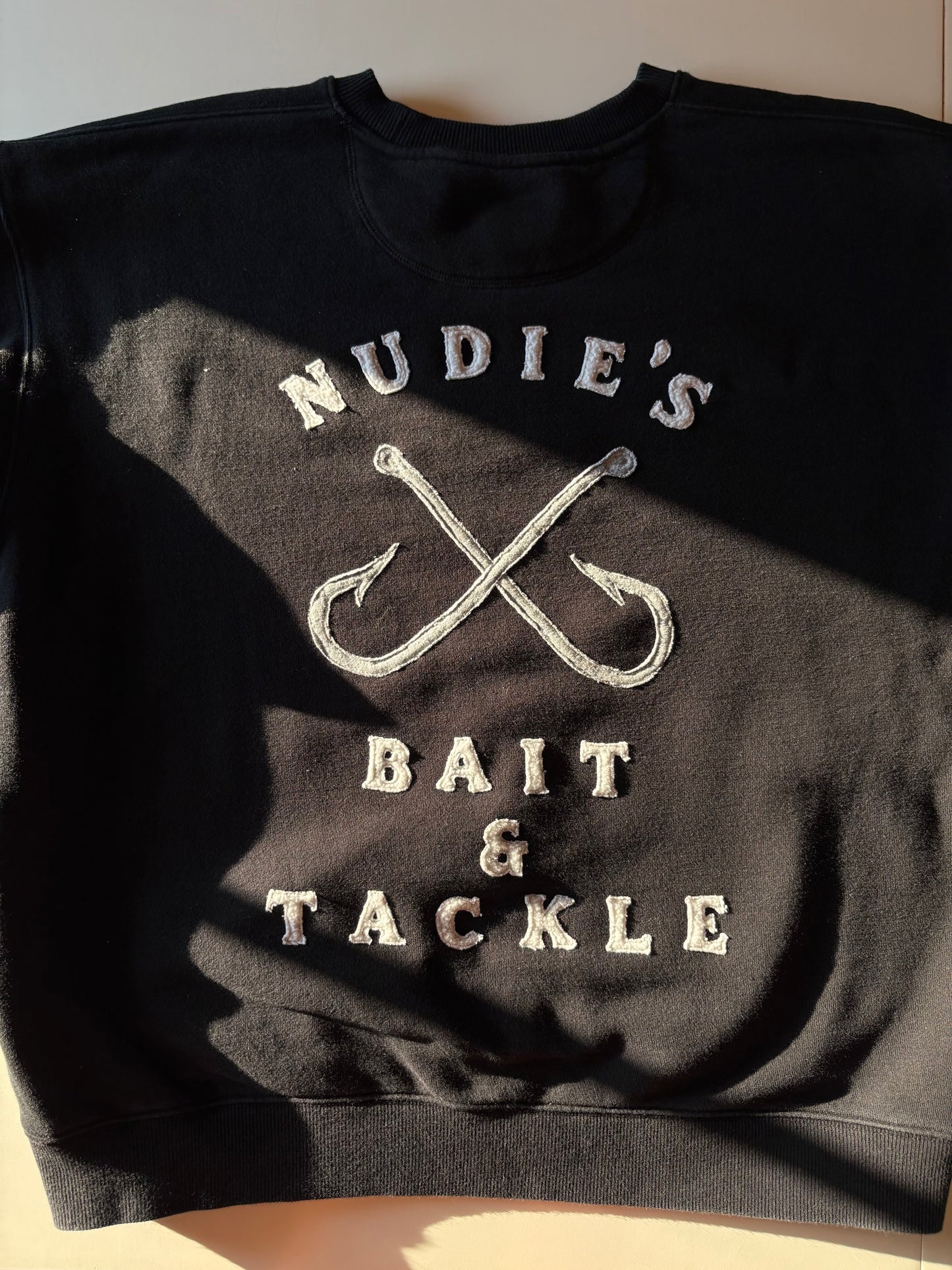 Black Fish Hook Crew Neck (L)