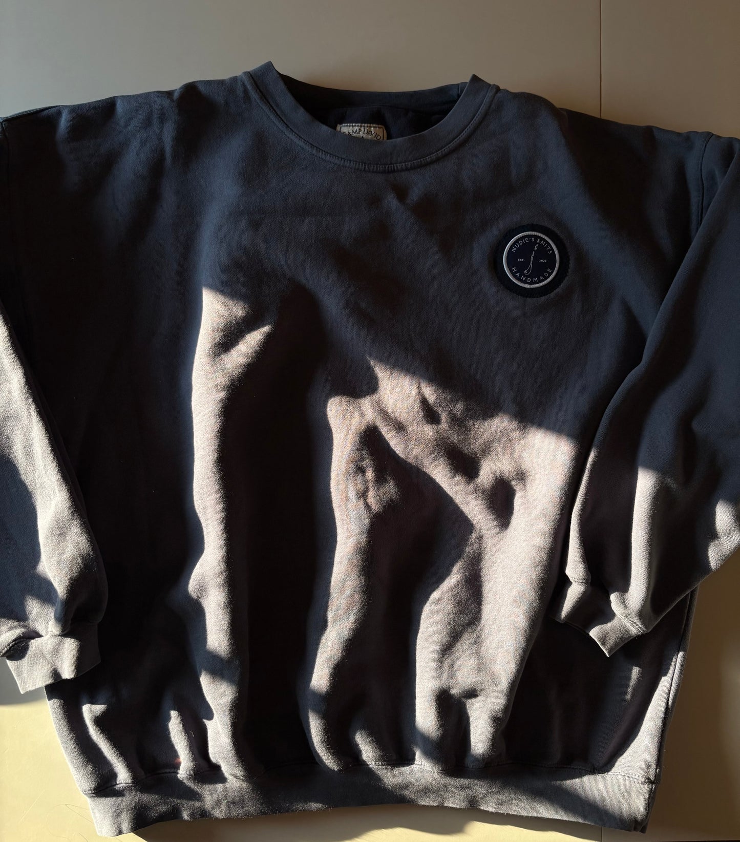 Dusty Navy Fish Hook Crew Neck (2XL)