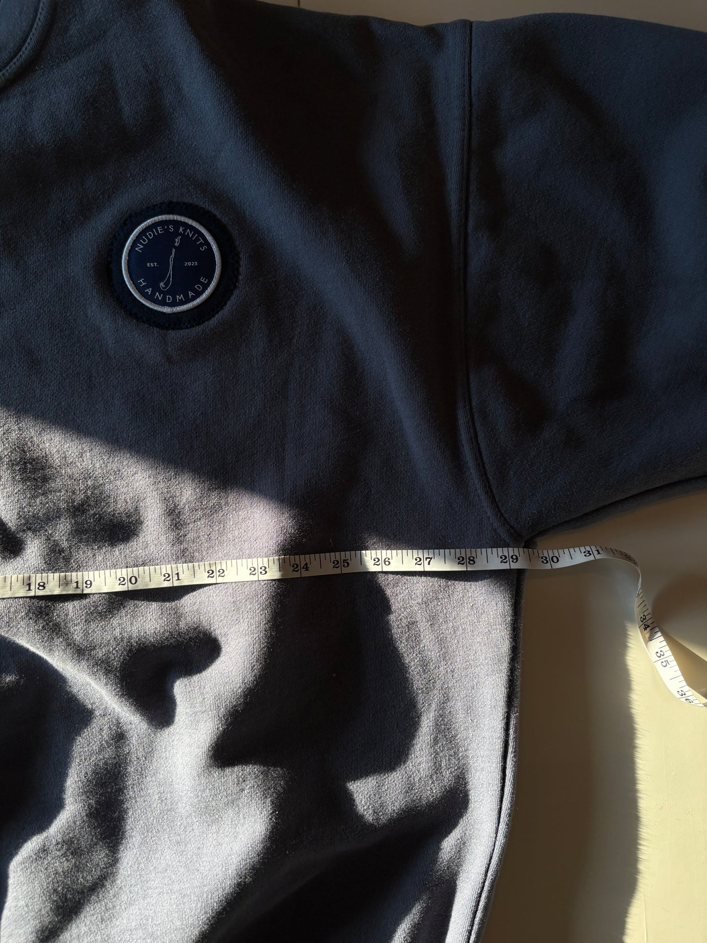 Dusty Navy Fish Hook Crew Neck (2XL)