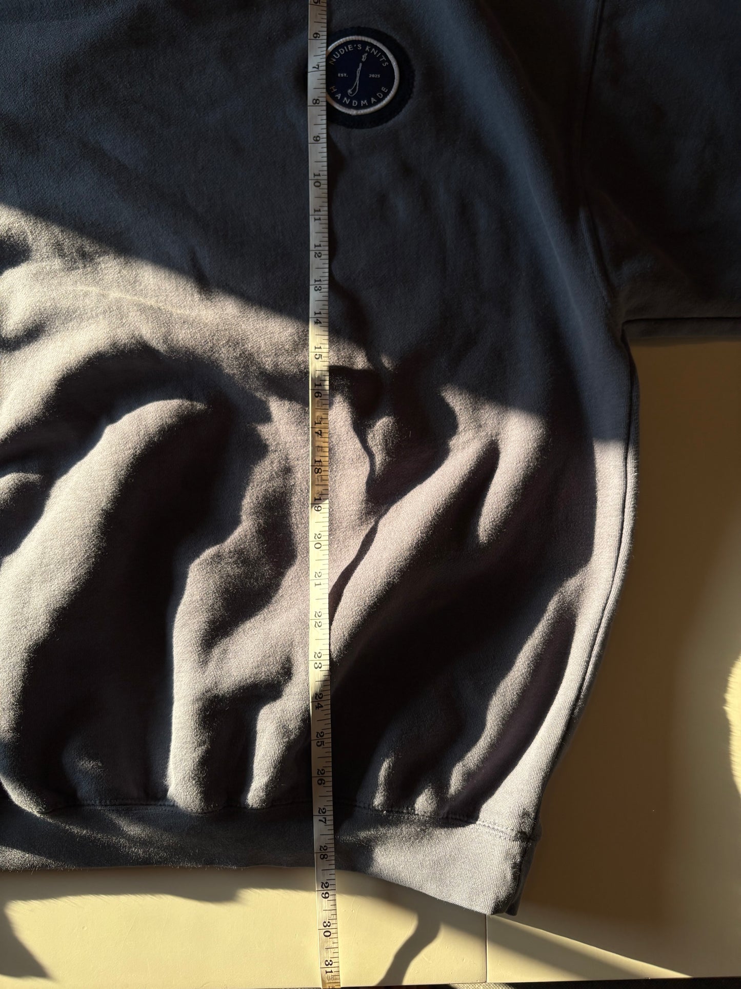 Dusty Navy Fish Hook Crew Neck (2XL)