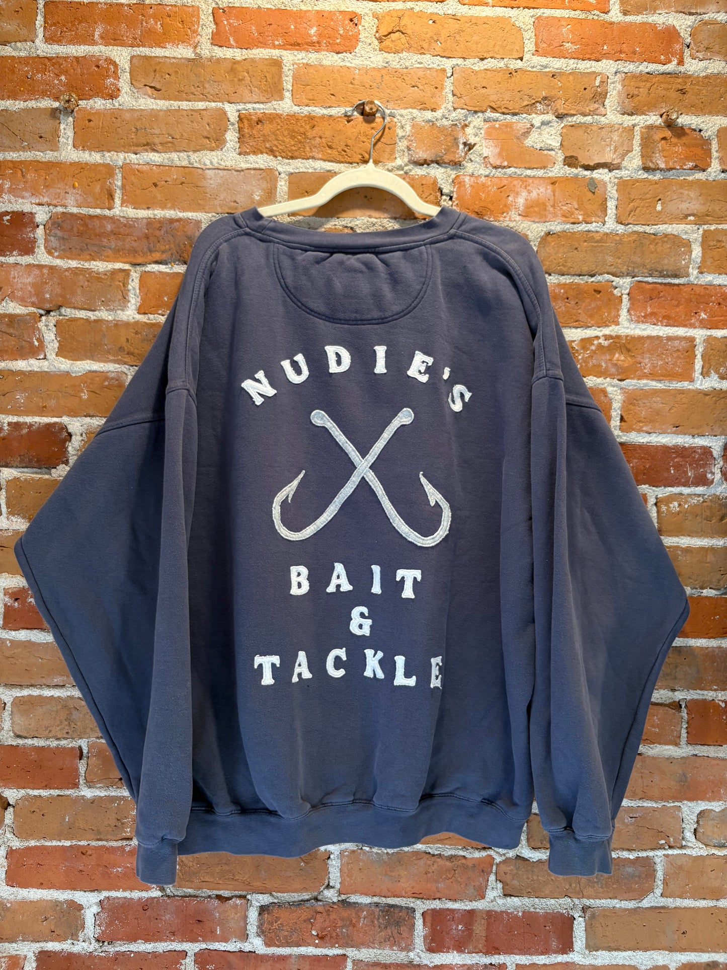 Dusty Navy Fish Hook Crew Neck (2XL)