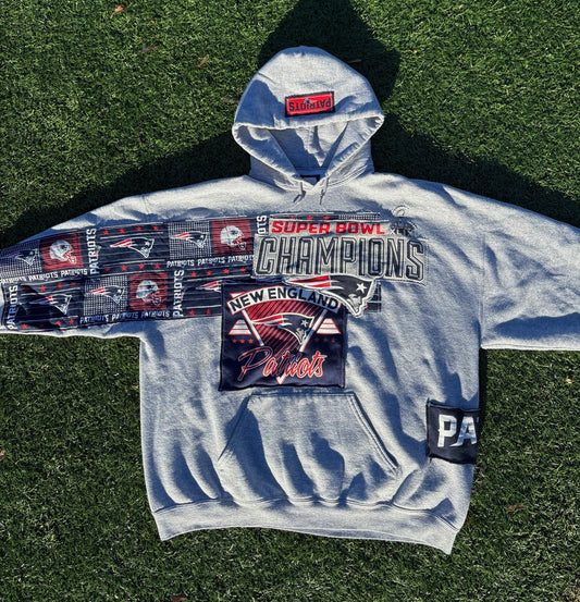 Patriots Oversized Quilted Patchwork Hoodie