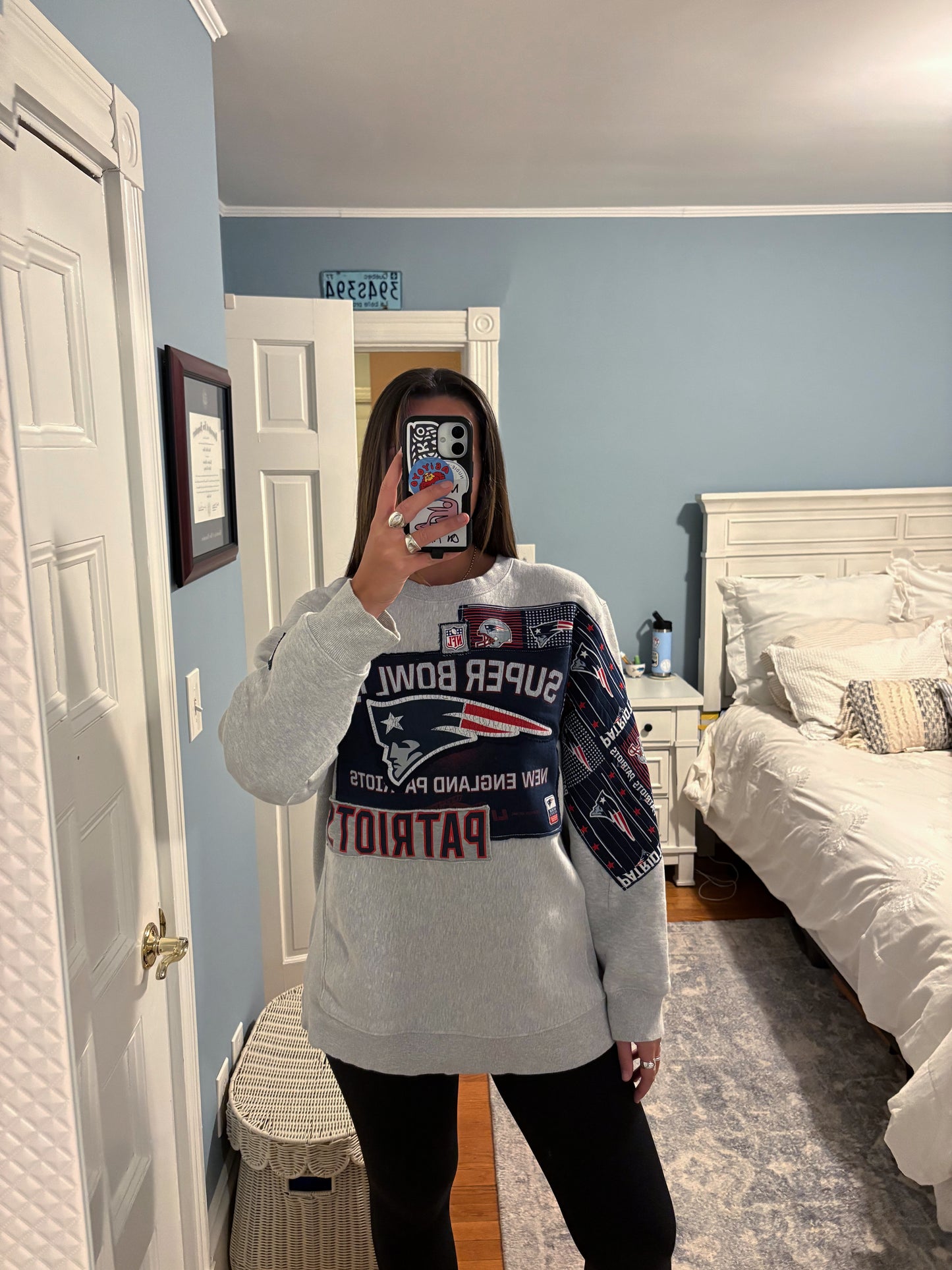 Patriots Oversized Quilted Patchwork Crewneck