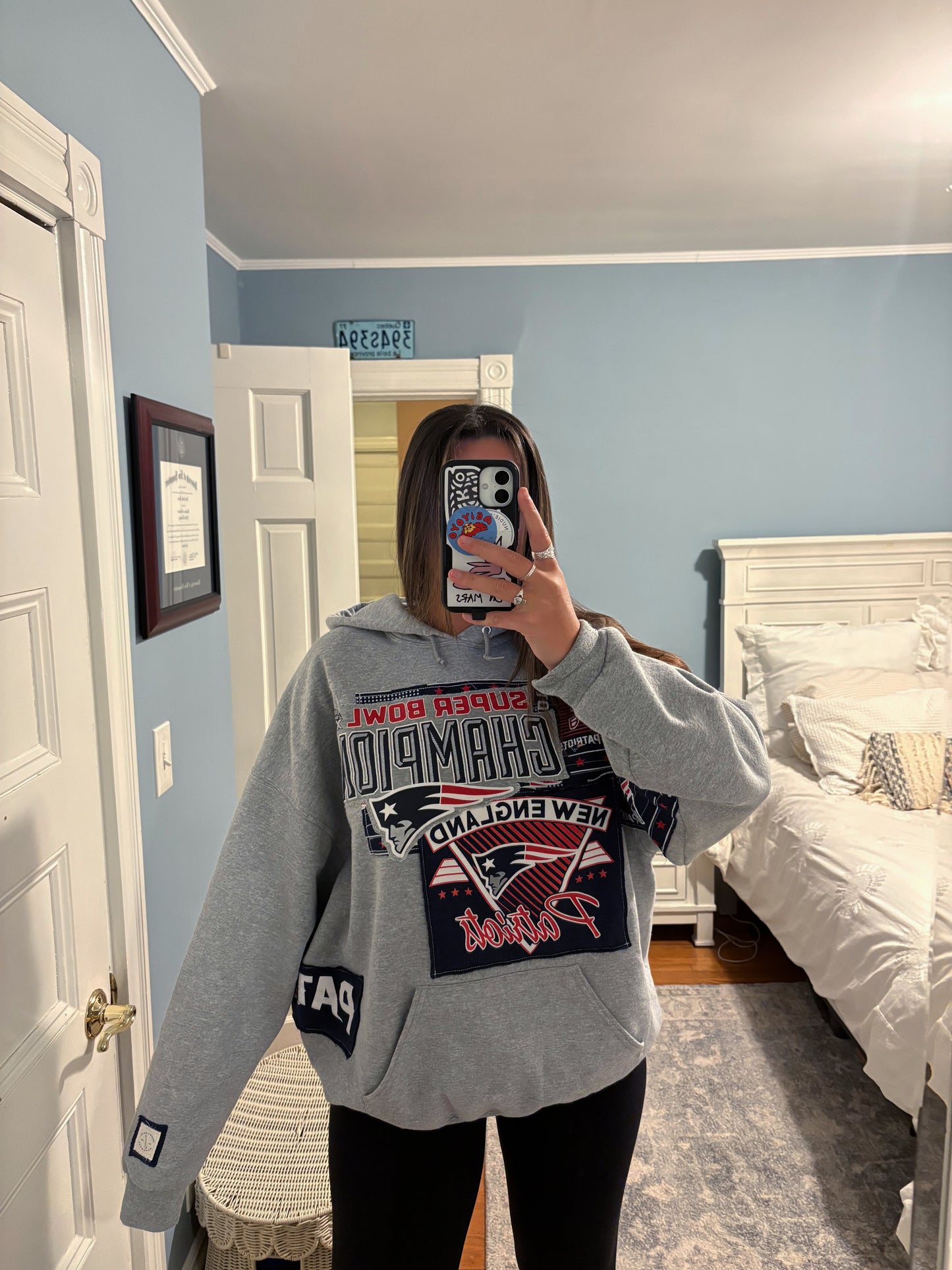Patriots Oversized Quilted Patchwork Hoodie